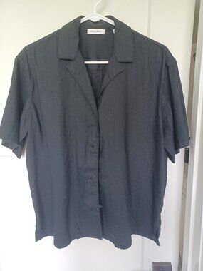 NEW! Rebecca Taylor Women's Linen Blend Cabana Shirt SIZE SMALL, BLACK